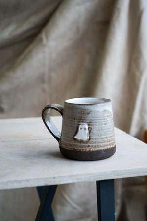 Black Clay Ghost Mug