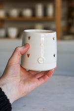 Porcelain and Gold Coffee Tumbler