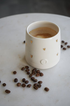 Porcelain and Gold Coffee Tumbler