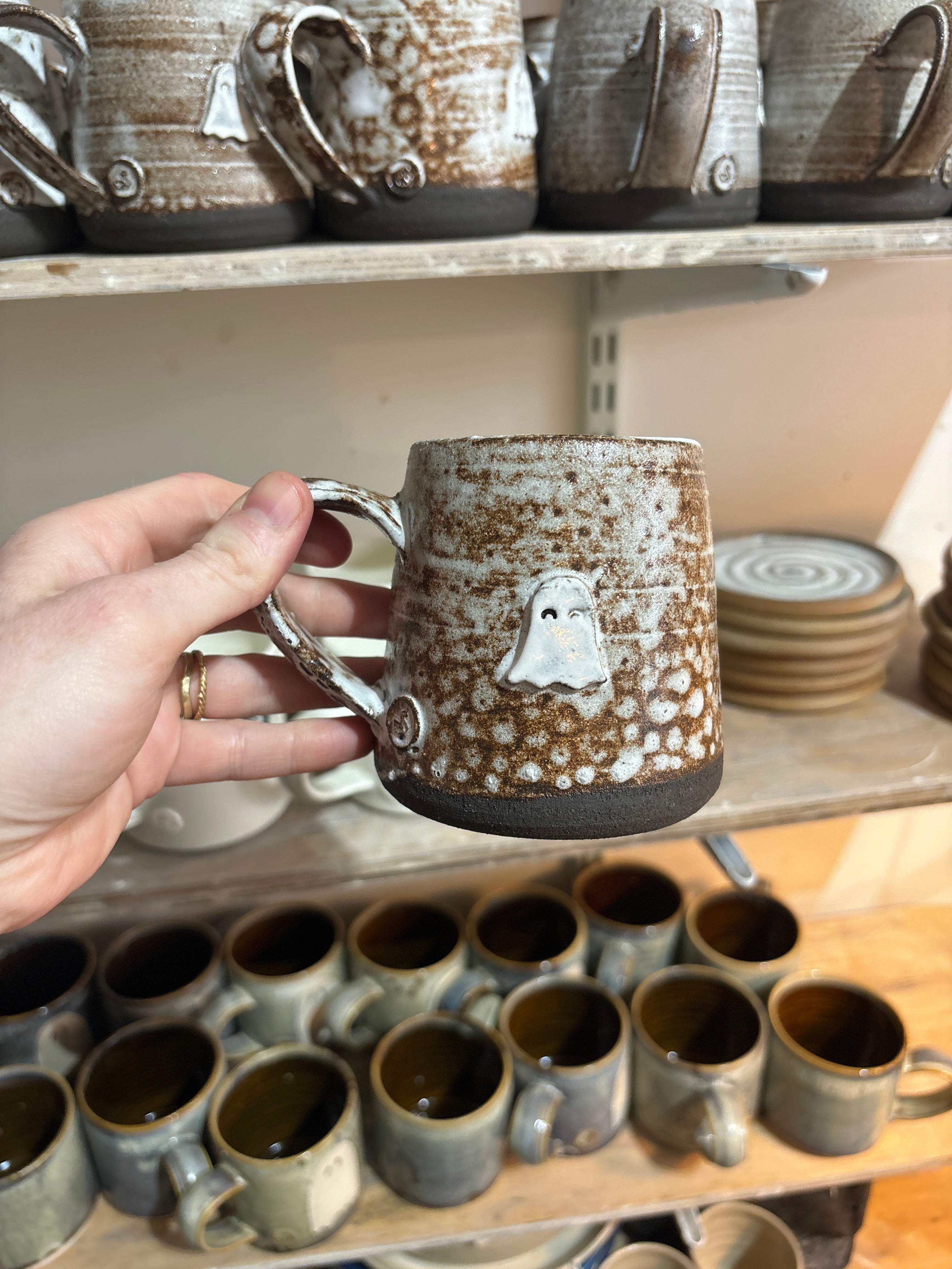 Black Clay Ghost Mug