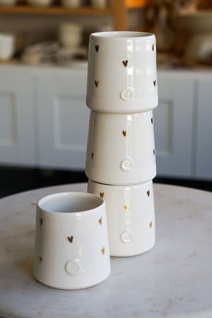 Porcelain and Gold Coffee Tumbler